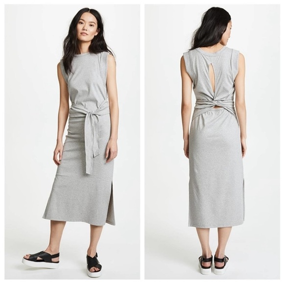 Vince Dresses & Skirts - Vince Wrap Waist Dress In Heather Grey size large